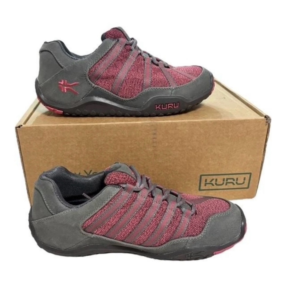 KURU Chicane Shoes Womens 9.5 Wide Slate Gray Rose Pink Trail Sneakers Comfort